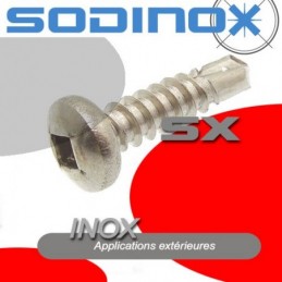 Vis autoperceuse inox tête cylindrique empreinte Carrée DIN 7504 0 inox