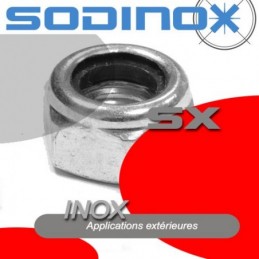 Ecrou frein indesserable avec bague nylon DIN985 inox